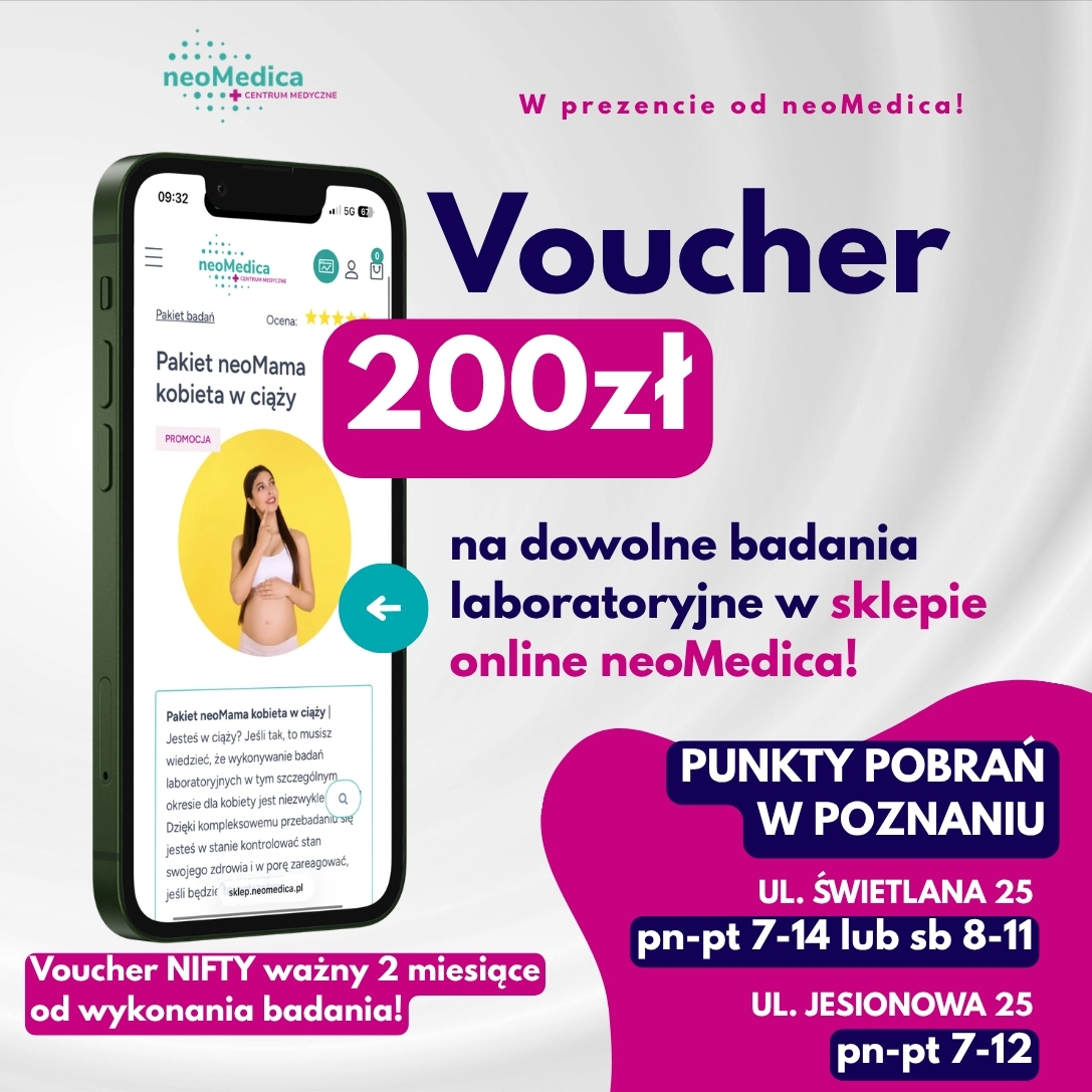 voucher 200 zł do Testu NIFTY PRO CF i SMA w neoMedica Poznań